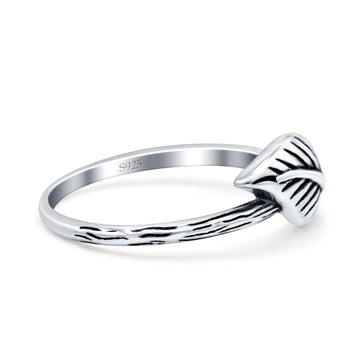 Leaf Oxidized Band Solid 925 Sterling Silver Thumb Ring (7mm)